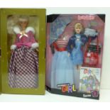 A 1996 Winter Rhapsody Barbie for Avon and 1998 Generation Girl Barbie, both boxed