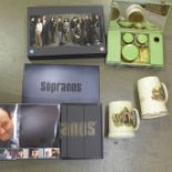 A Sopranos DVD collection, two tankards and a vanity case **PLEASE NOTE THIS LOT IS NOT ELIGIBLE FOR