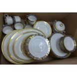 A Crescent dinner service produced for Harrods, London and a Diamond China part tea set