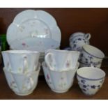 A Shelley bone china part tea set and a Royal Doulton Yorktown part coffee set