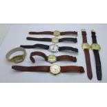 Eight wristwatches; True Time automatic day/date, Avia, Elbee, Sekonda x3, Seiko quartz and Rika