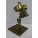 A Negretti & Zambra London brass binocroscope, a/f