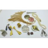 Jewellery including Trifari, St. Justin, Cloisonne, etc.