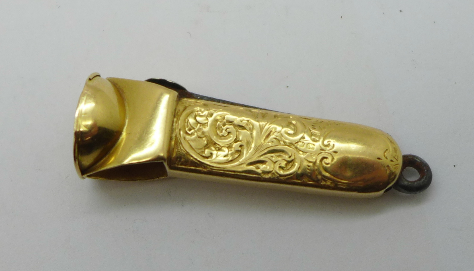 A late Victorian 18ct gold mounted cigar cutter, Birmingham 1893, maker J.A., possibly James - Image 2 of 3