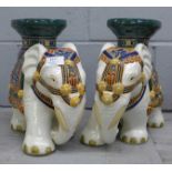 A pair of ceramic elephant seats **PLEASE NOTE THIS LOT IS NOT ELIGIBLE FOR POSTING AND PACKING**