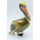 A Royal Crown Derby Hadleigh Brown Pelican paperweight, 20th Anniversary, limited edition of 500,