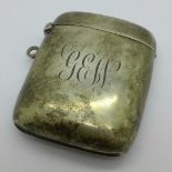 A silver vesta case, Birmingham 1901, 50g