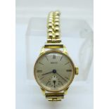 A lady's 18ct gold cased Niga Watch Suisse wristwatch, (possibly a replacement bezel)