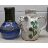 Two studio pottery vases, one a/f **PLEASE NOTE THIS LOT IS NOT ELIGIBLE FOR POSTING AND PACKING**