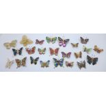 Twenty-three butterfly brooches