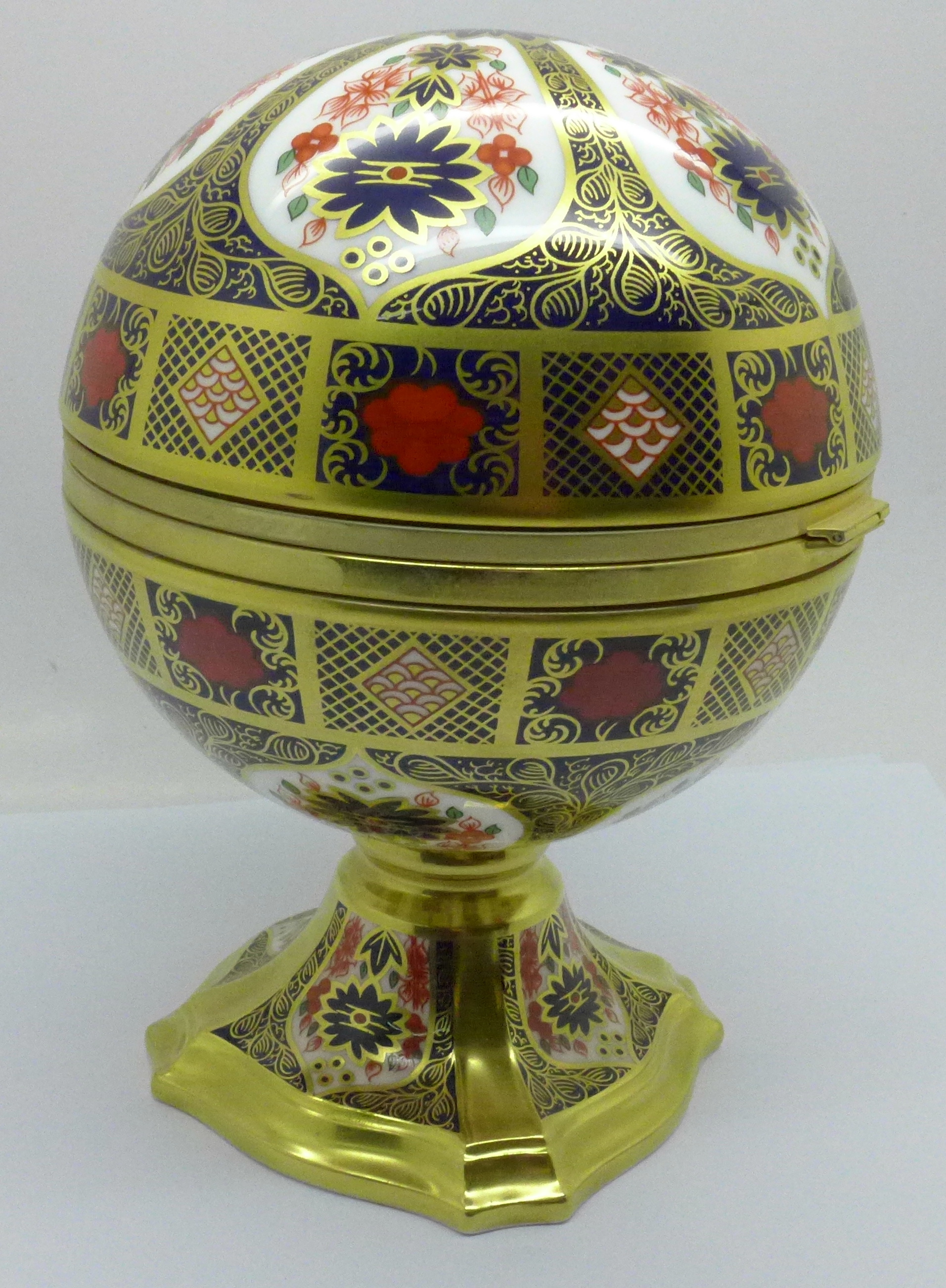 A Royal Crown Derby Millennium Globe Clock, 170 of 1000, signed by Louise Adams and F J Sinclair, - Image 8 of 11