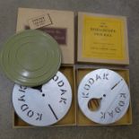 A Kodascope 16mm film reel of an American tour taken in 1936 in original canister and box,