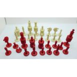 A bone chess set