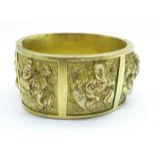 A silver gilt Eastern design bangle, marked 925, 81g