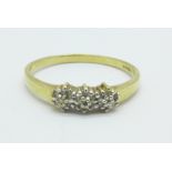 A 9ct gold and diamond ring, 1.7g, S