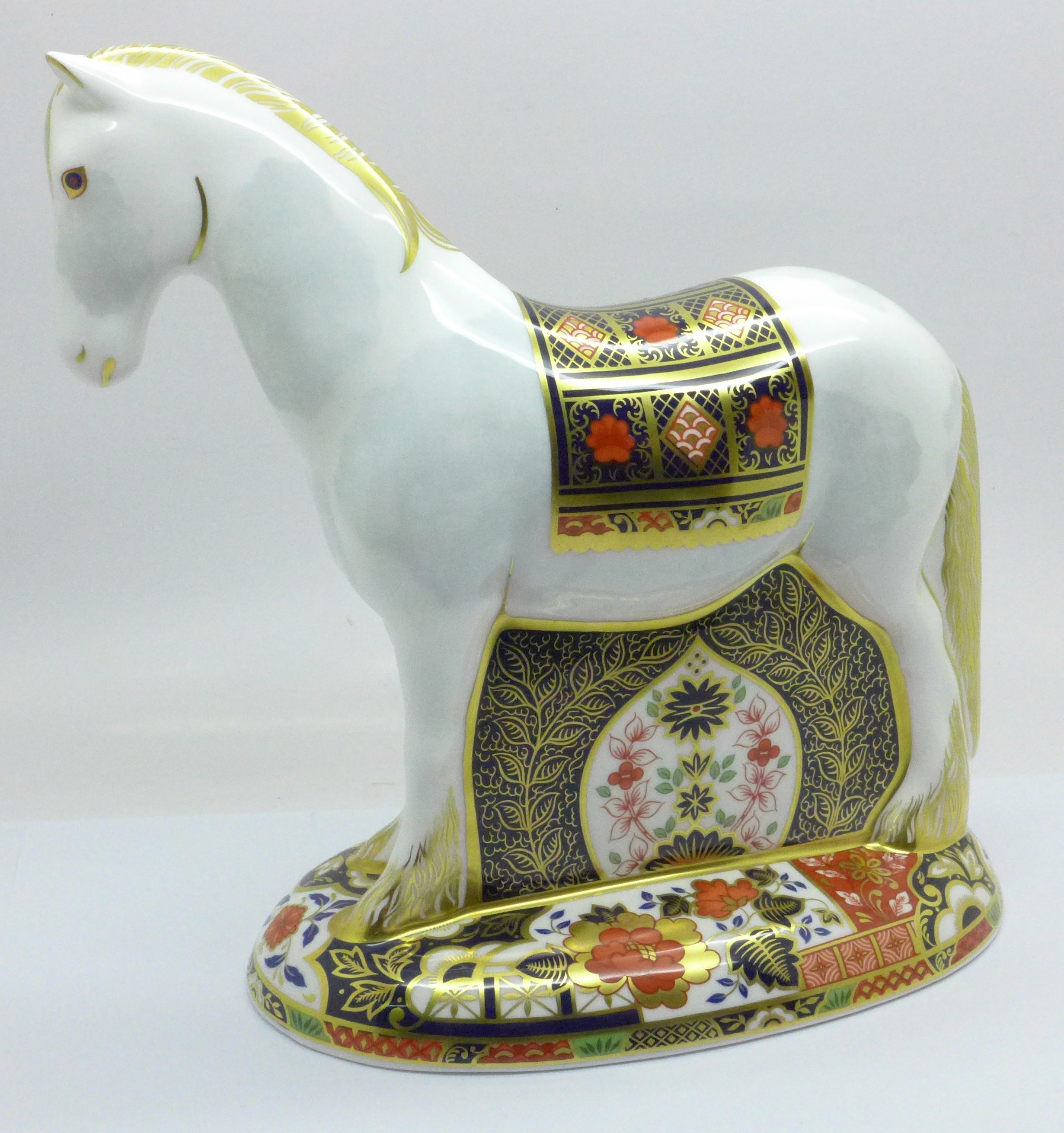 A Royal Crown Derby paperweight, Sinclairs Appleby Mare, 562 of 1500, boxed, with certificate and - Image 2 of 7