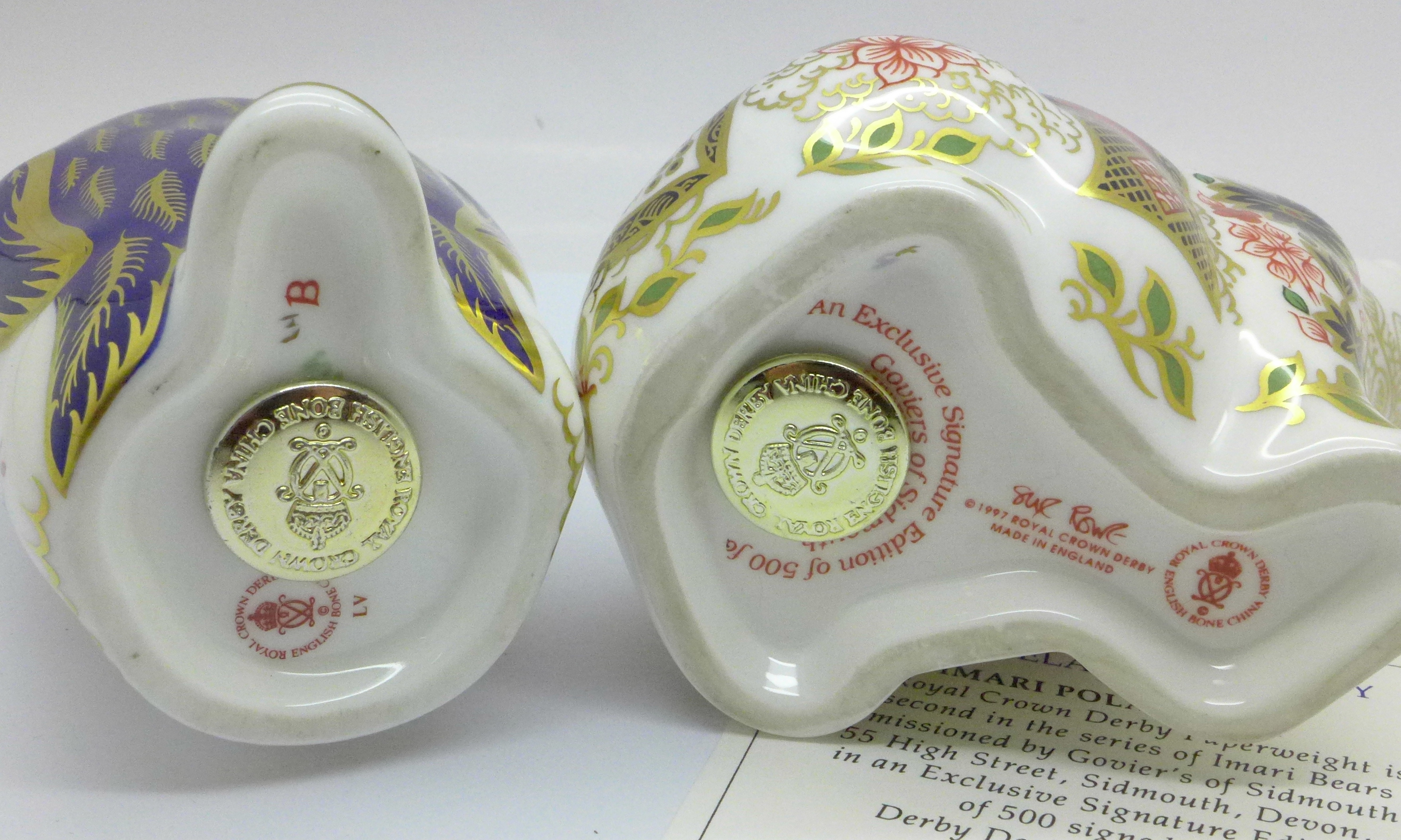 A Royal Crown Derby Old Imari Polar Bear paperweight, 321 of 500, boxed and a Royal Crown Derby - Image 5 of 7