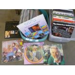 Two boxes of LP records including The Spinners, Shirley Bassey, etc. **PLEASE NOTE THIS LOT IS NOT