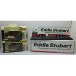 Three Eddie Stobart model vehicles, boxed including two Days Gone