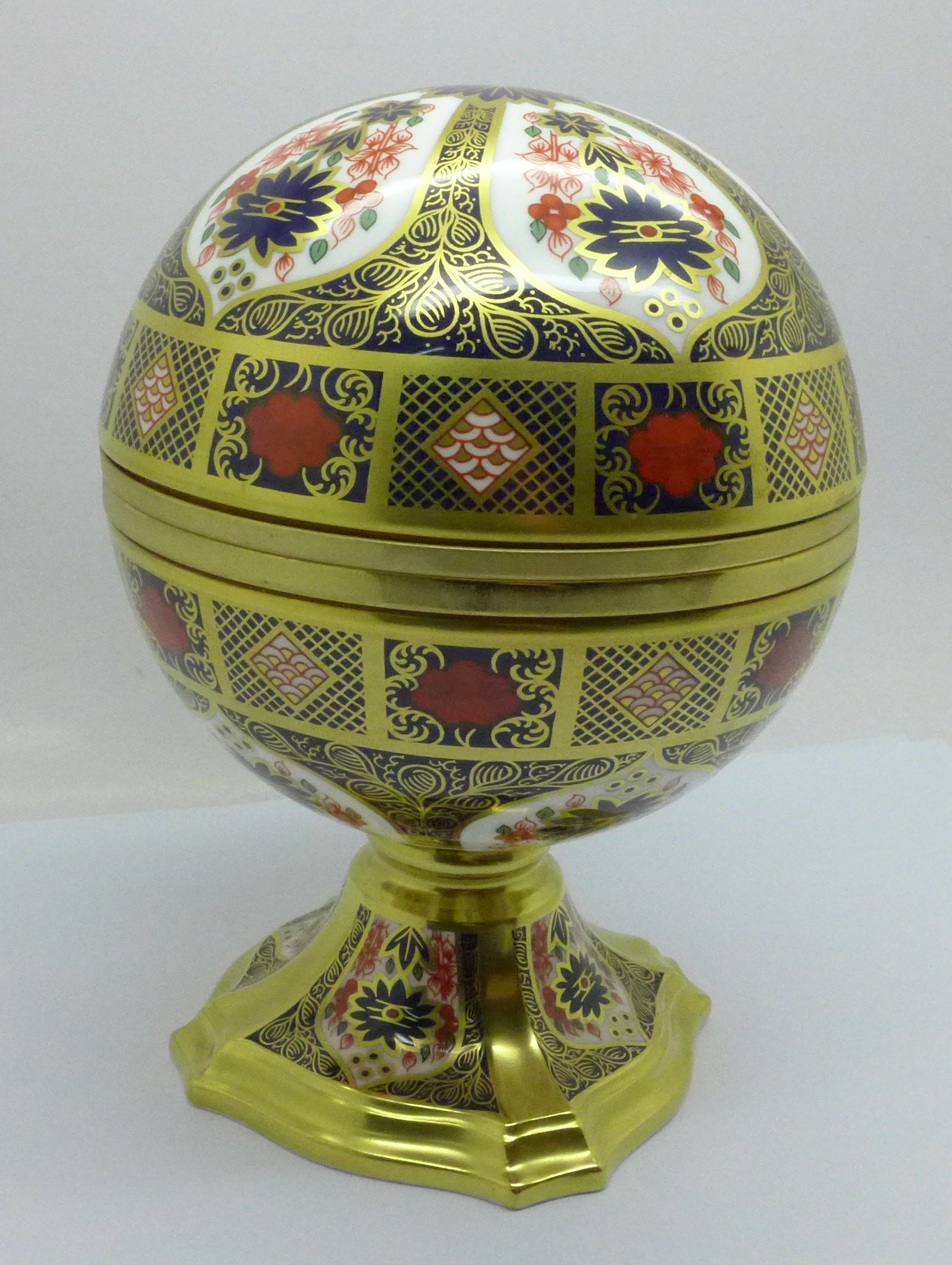 A Royal Crown Derby Millennium Globe Clock, 170 of 1000, signed by Louise Adams and F J Sinclair, - Image 6 of 11