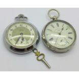 A 935 silver pocket watch with key and a Smiths Empire pocket watch