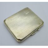 A silver cigarette case, 76g