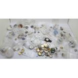 A collection of quartz watch movements, including ETA, Rhonda and Miyota