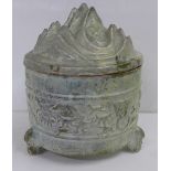 A Chinese glazed earthenware 'Hill' jar and cover, possibly Han Dynasty