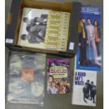 Beatles ephemera; Complete Beatles Chronicle, Hard Day's Write, Ultimate Beatles Quiz Book, Calendar