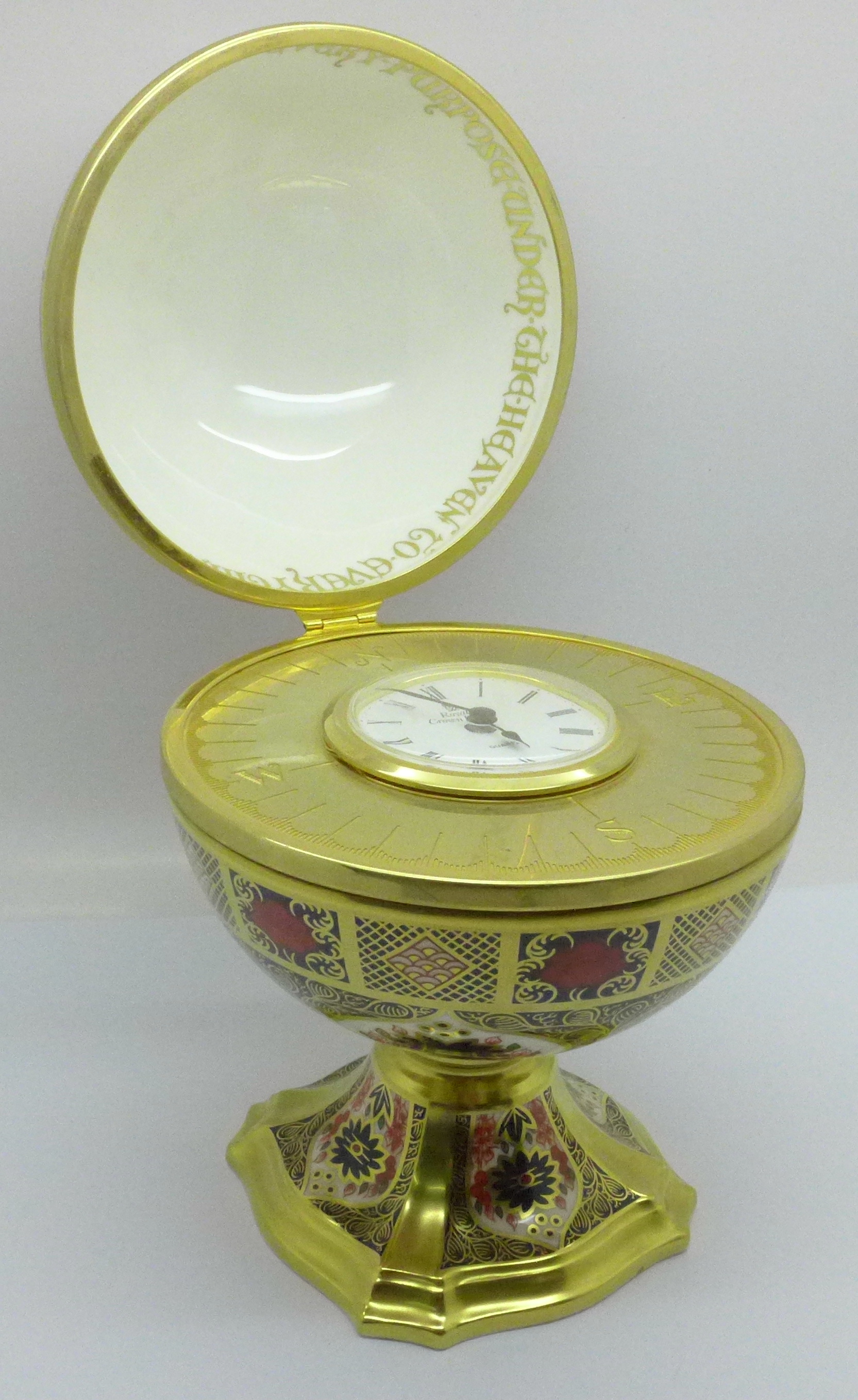 A Royal Crown Derby Millennium Globe Clock, 170 of 1000, signed by Louise Adams and F J Sinclair,