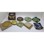Eight vintage compacts and a Musical Powder