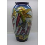 A limited edition Moorcroft vase decorated with hummingbirds, 60/75, designed by Paul Hilditch 2003,