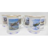 A set of six RAF china tankards, Danbury Mint