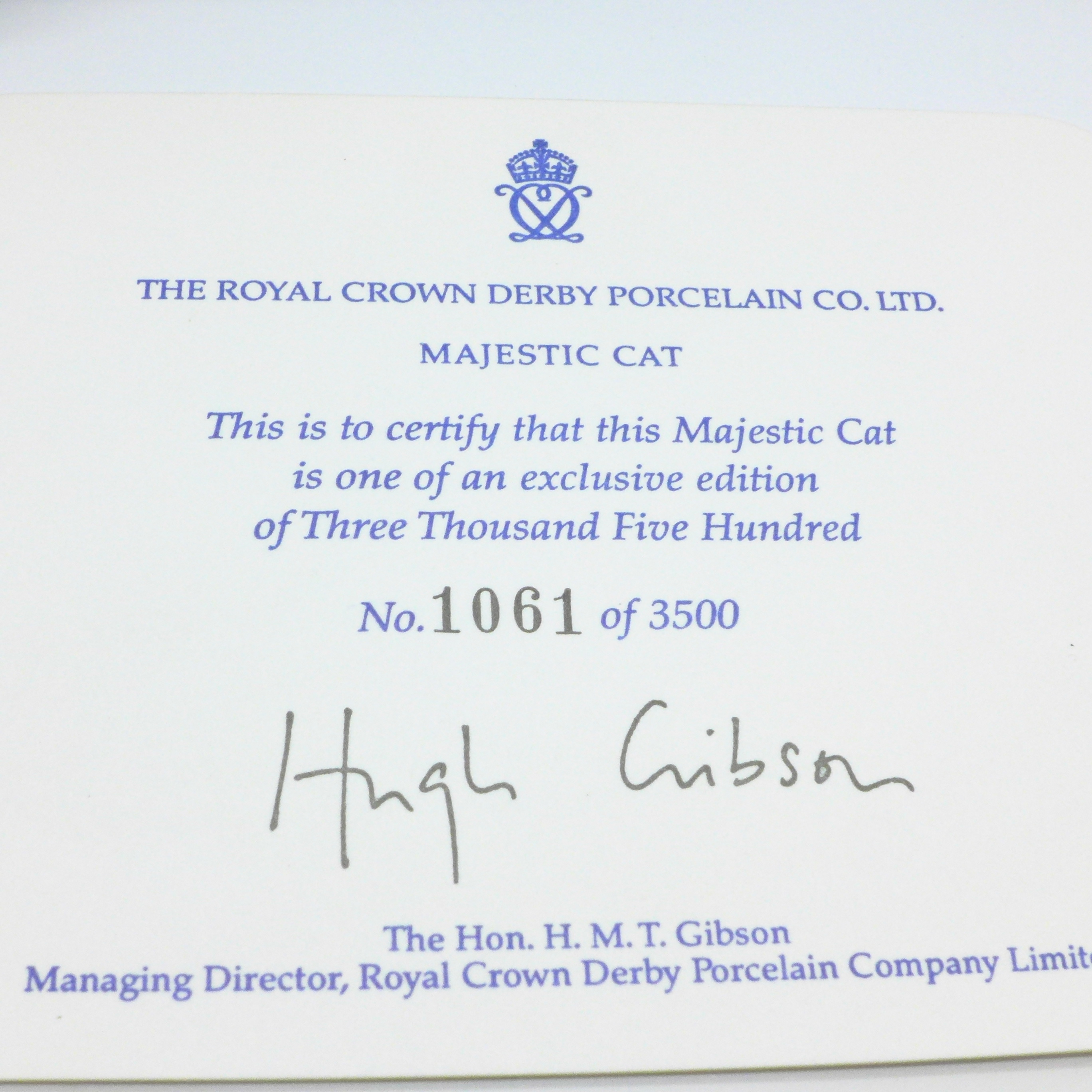 Three Royal Crown Derby paperweights, Majestic Cat, 1061 of 3500, silver stopper, Playful Ginger - Image 10 of 12