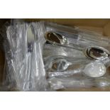 A sixty-two piece silver plated cutlery set, bead design