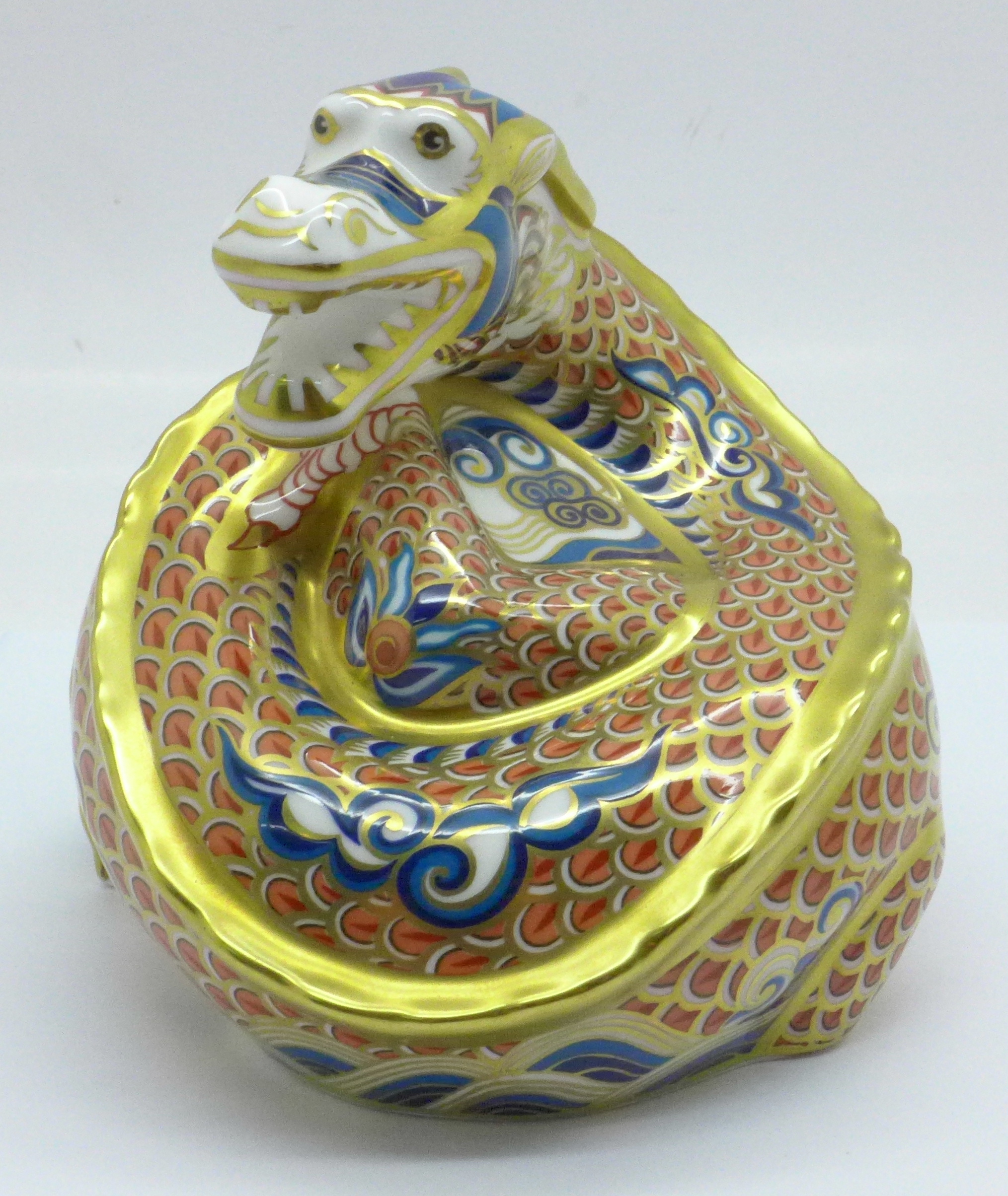 A Royal Crown Derby Dragon of Happiness paperweight, Millennium Exclusive, limited edition 11 of