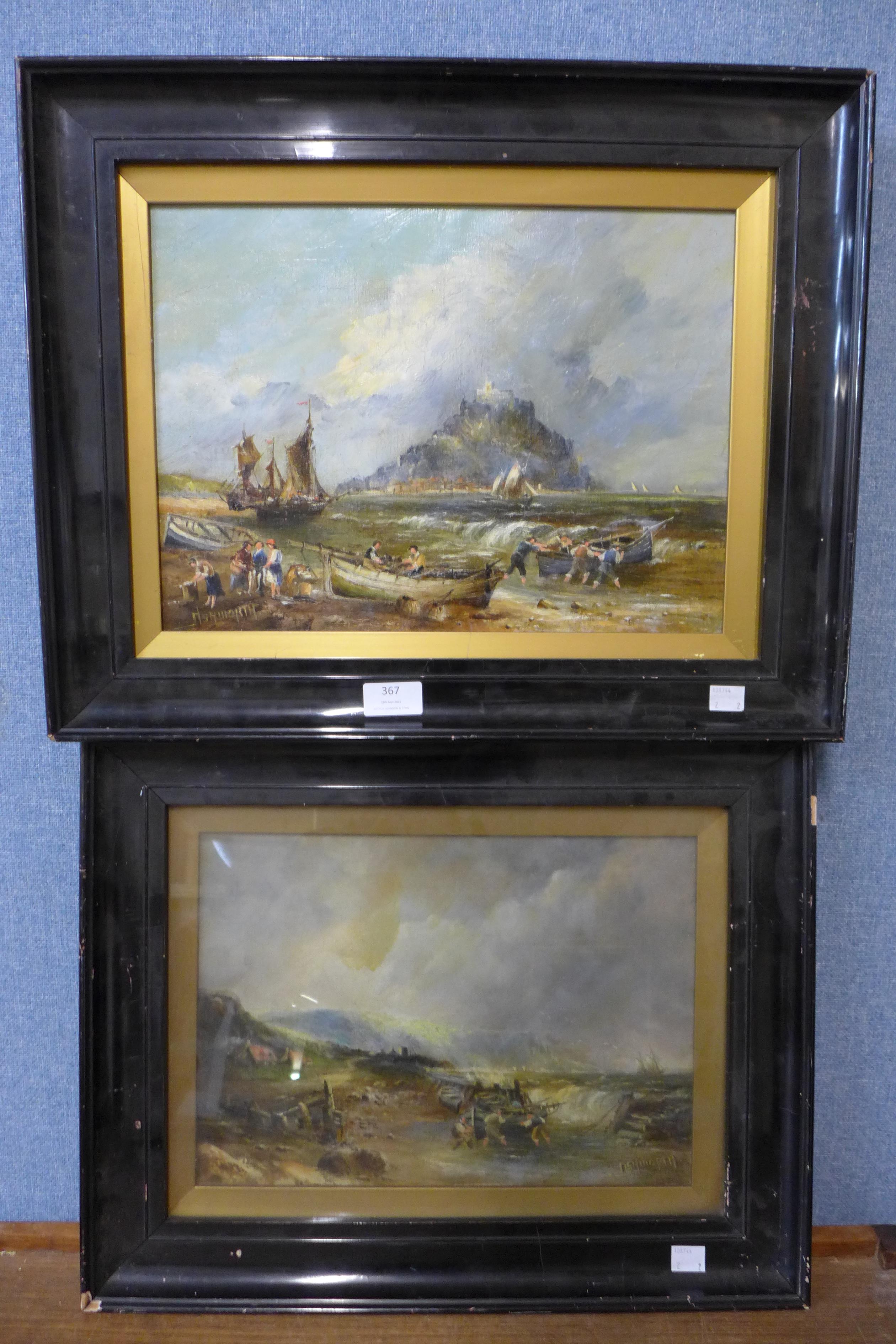 * Ashworth, pair of Cornish landscapes, oil on canvas, 27 x 37cms, framed