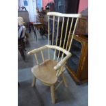 A primitive yew wood armchair