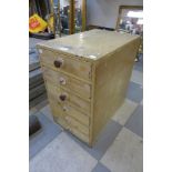 A painted six drawer watchmaker's chest