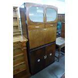 A vintage oak kitchen cabinet