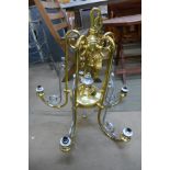 A French style gilt metal five branch chandelier