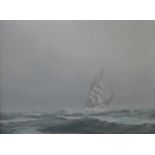 Jerry S. Waide (b. 1948), shipping off the coast, oil on canvas, 44 x 59cms, framed