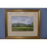 Stewart J. Clarke, landscape, oil on board, framed