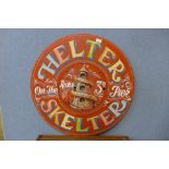 A painted wooden sign, Helter Skelter