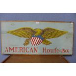 A painted American House 1801 sign