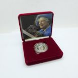 A Queen Mother Memorial £5 coin, silver proof