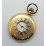 A Waltham plated half-hunter pocket watch