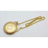 A 14ct gold dress fob watch, the dial marked Election, case back hinge a/f