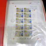 Stamps; Isle of Man sheets and sheetlets on first day covers in two files with 116 covers originally