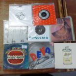 Eighteen 7" singles, punk, new wave, Sham 69, Sex Pistols, Kleenex, Stranglers, Devo, Depeche